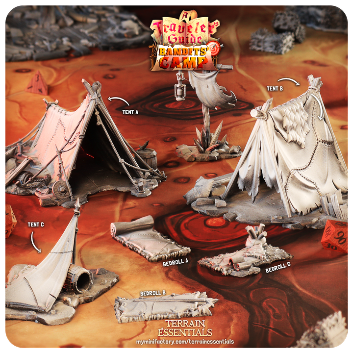 Terrain Essentials 029 - Bandits Camp: Tents and Bedrolls