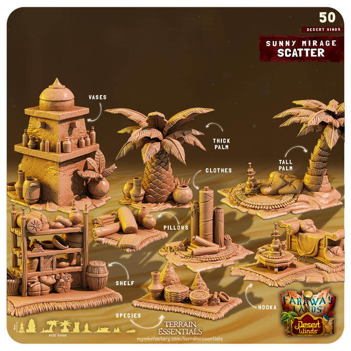 Terrain Essentials 050 - Desert Wilds: Sunny MIrage Scatter Set