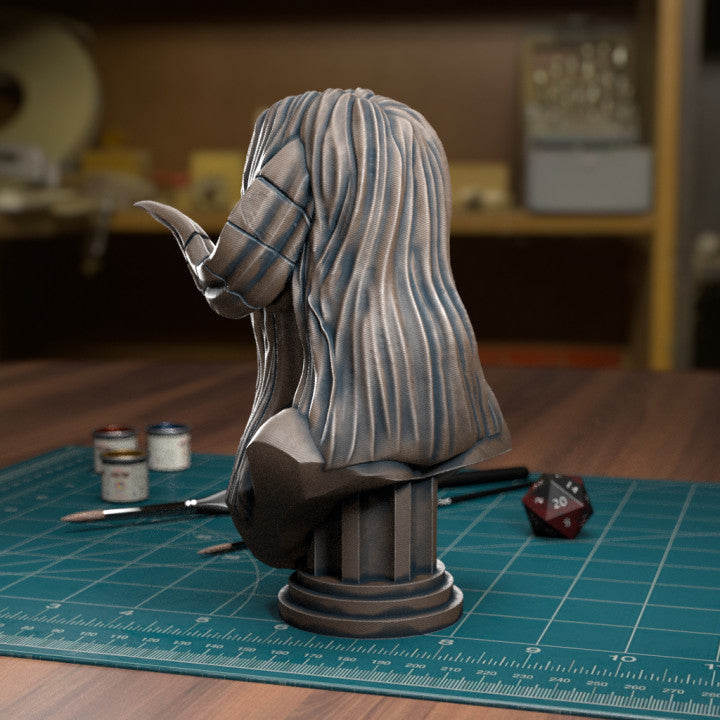 TytanTroll Miniatures: Horned Girl Bust-Bust-Ashdown Gaming