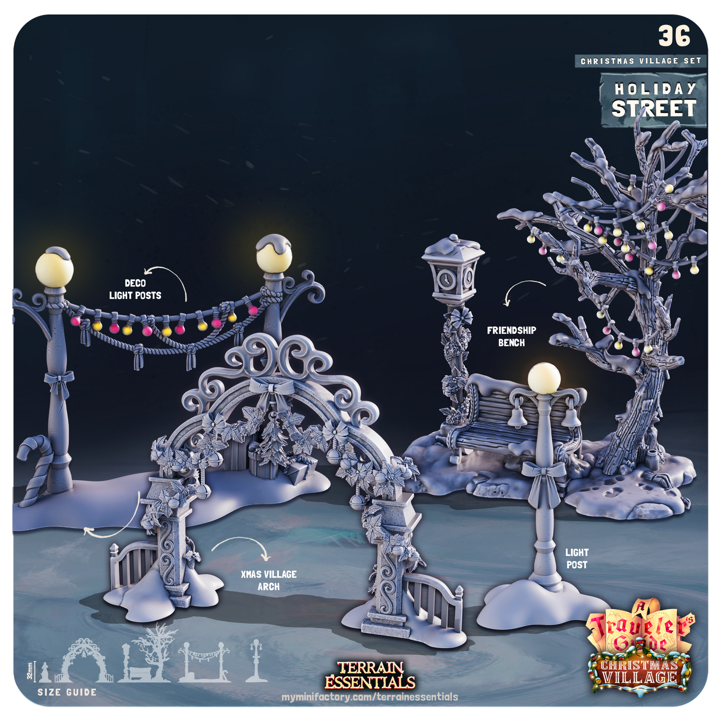 Terrain Essentials 036 - Christmas Village: Holiday Street Pack
