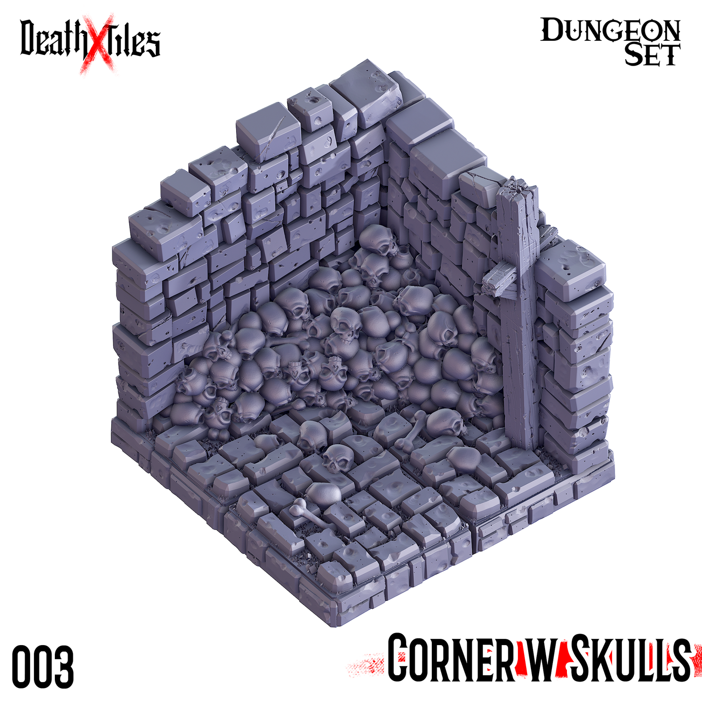 DeathXTiles - Dungeon Tile 003 Corner with Skulls