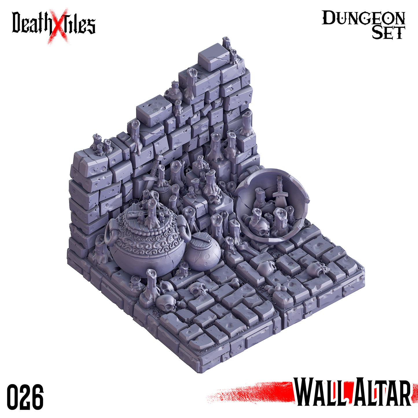 DeathXTiles - Dungeon Tile 026 Wall with Altar