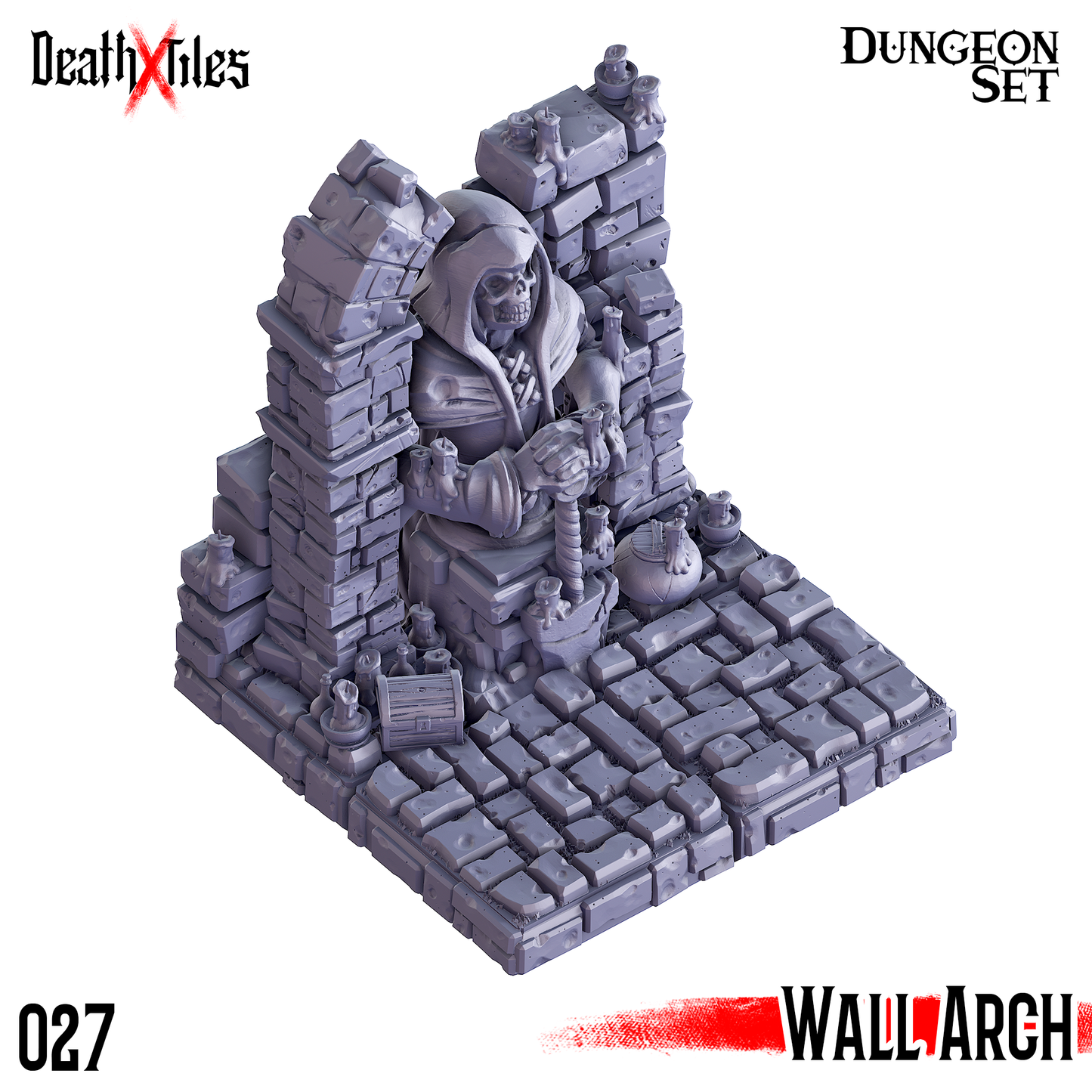 DeathXTiles - Dungeon Tile 027 Wall with Arch