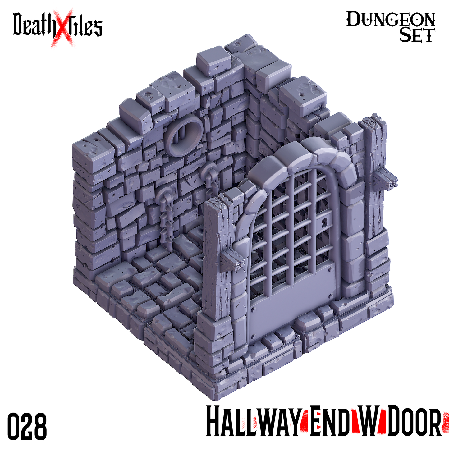 DeathXTiles - Dungeon Tile 028 Hallway End with Door