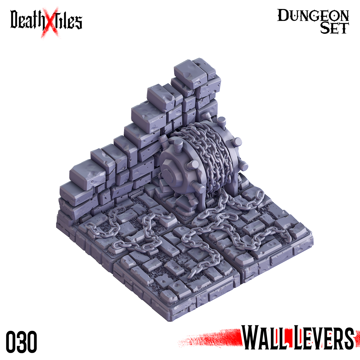 DeathXTiles - Dungeon Tile 030 Wall with Levers