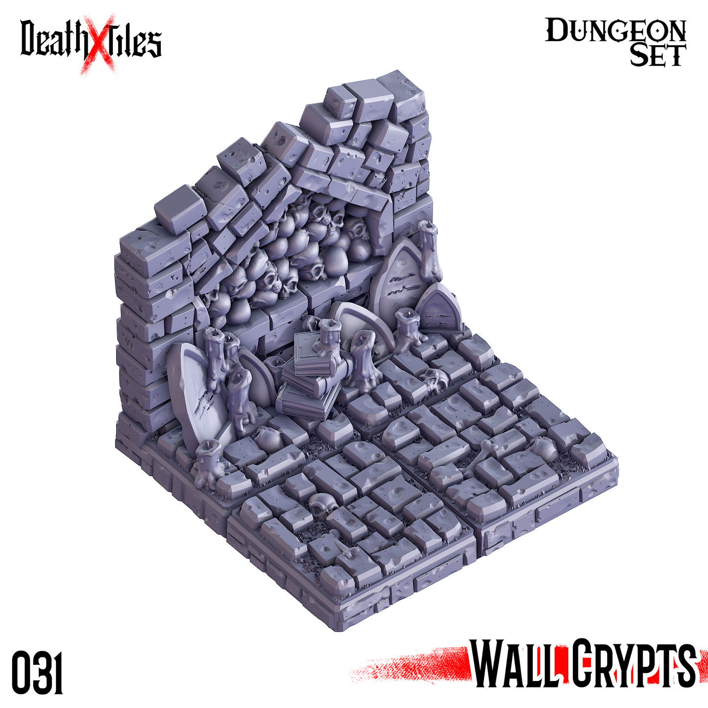DeathXTiles - Dungeon Tile 031 Wall with Crypts