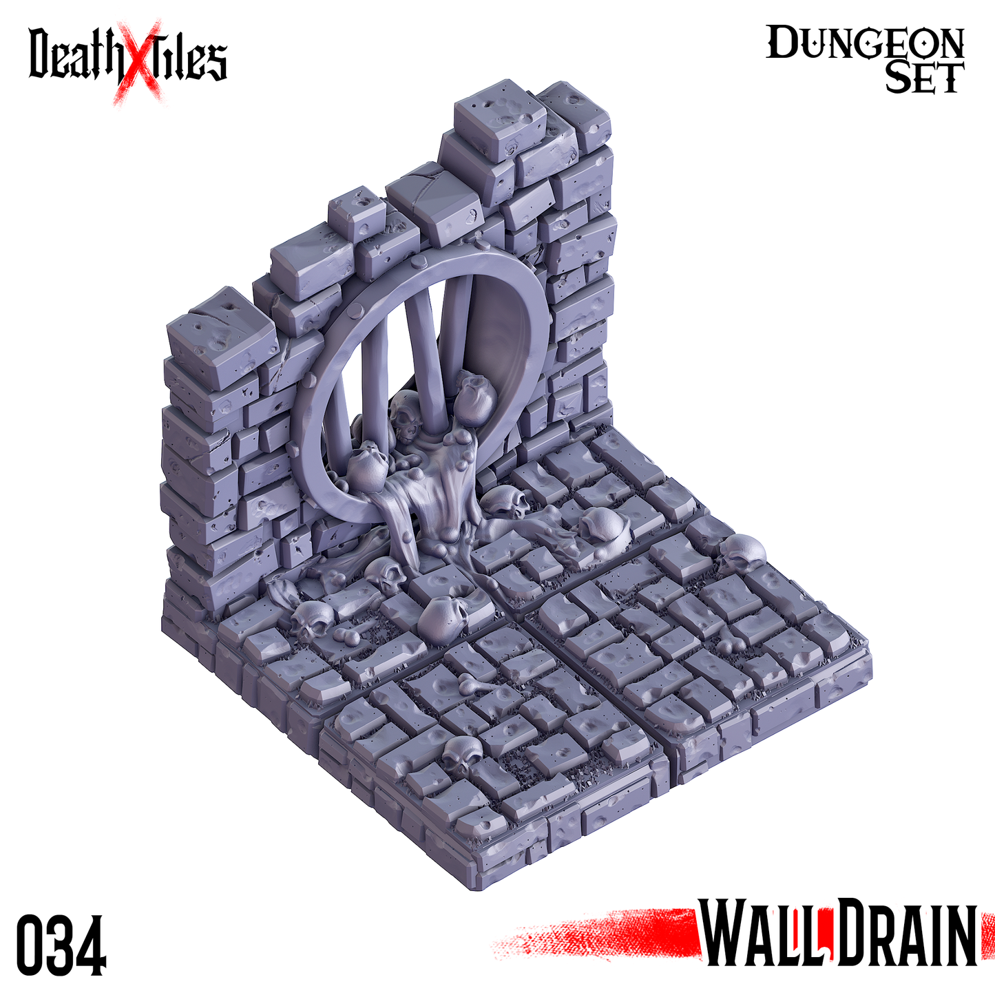 DeathXTiles - Dungeon Tile 034 Wall Drain