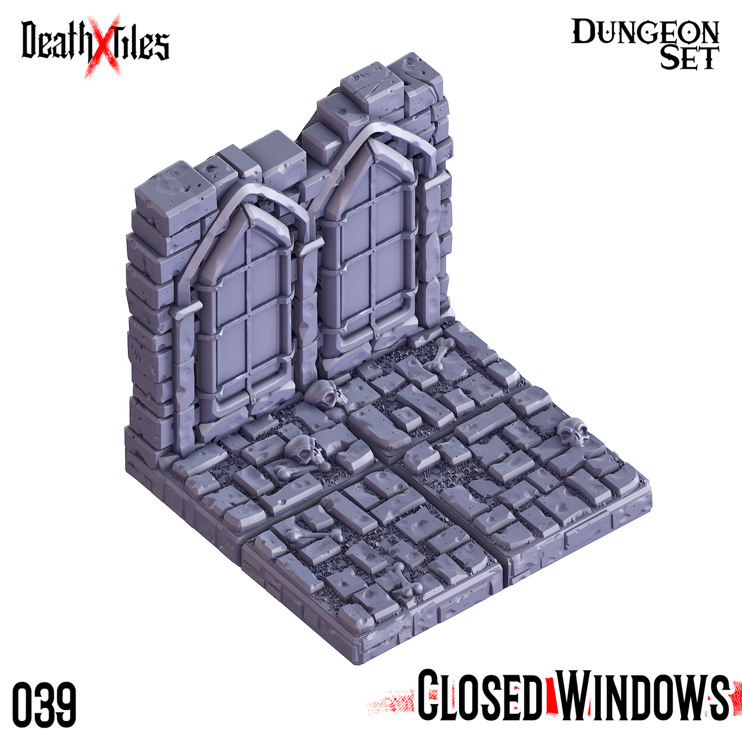 DeathXTiles - Dungeon Tile 039 Closed Windows