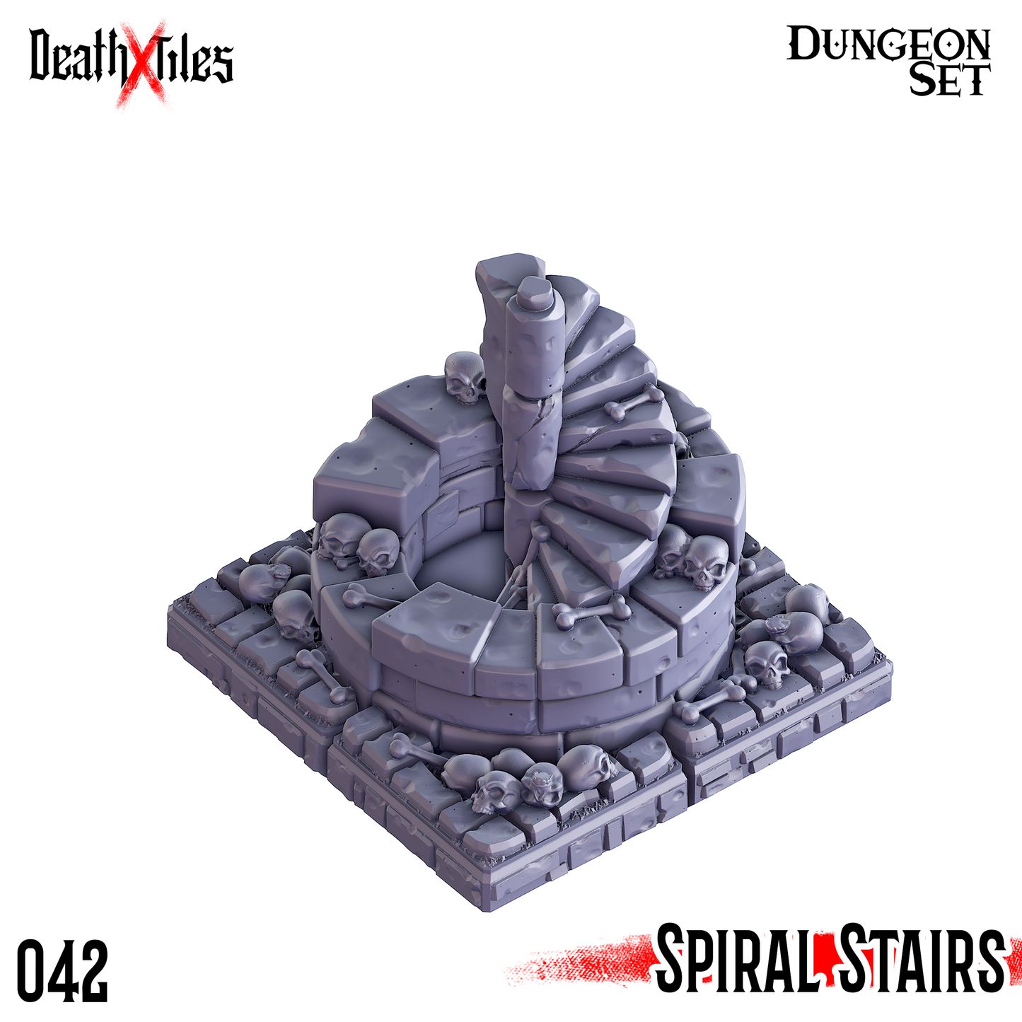 DeathXTiles - Dungeon Tile 042 Spiral Stairs