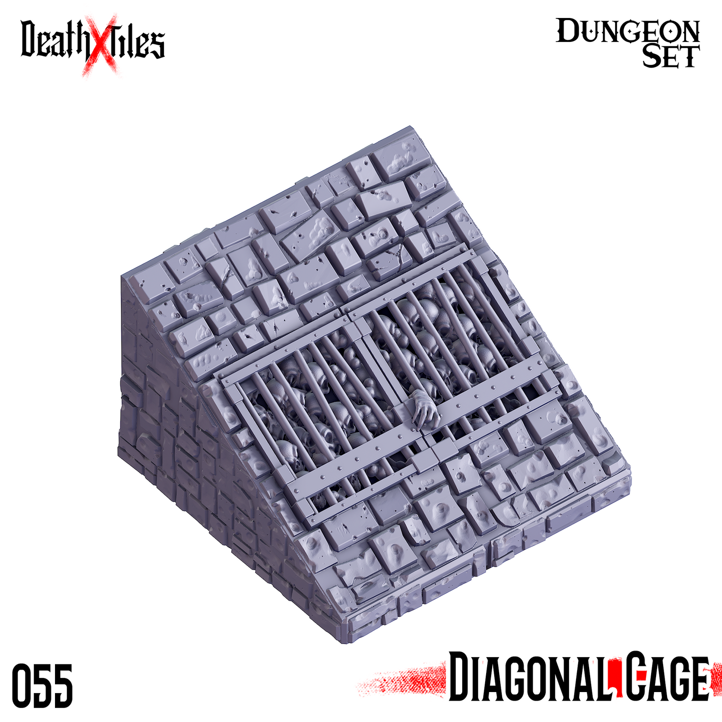 DeathXTiles - Dungeon Tile 055 Diagonal Cage