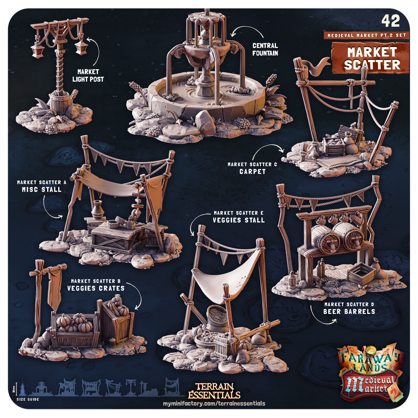 Terrain Essentials 042 - Mevieval Market: Market Scatter Pack