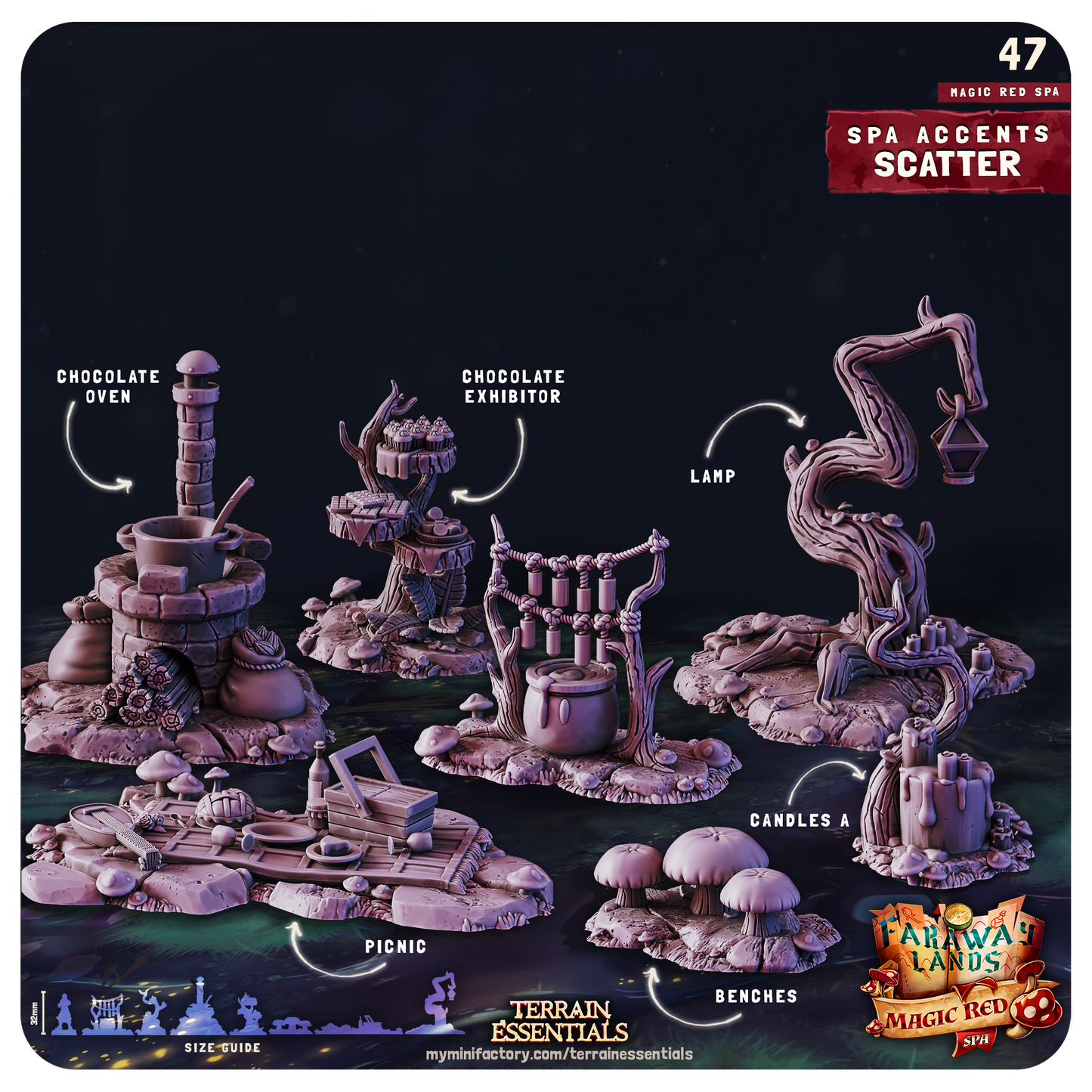 Terrain Essentials 047 - Red Magic Spa: Spa Scatter Pack