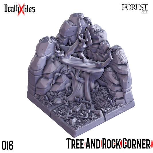 DeathXTiles - Forest Tile 016 Tree and Rock Corner