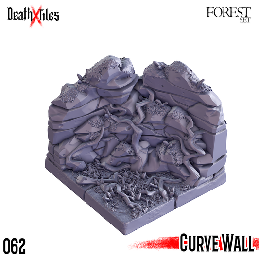 DeathXTiles - Forest Tile 062 Curved Wall