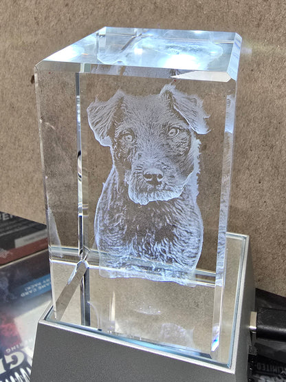 Laser Engraved Crystal Block
