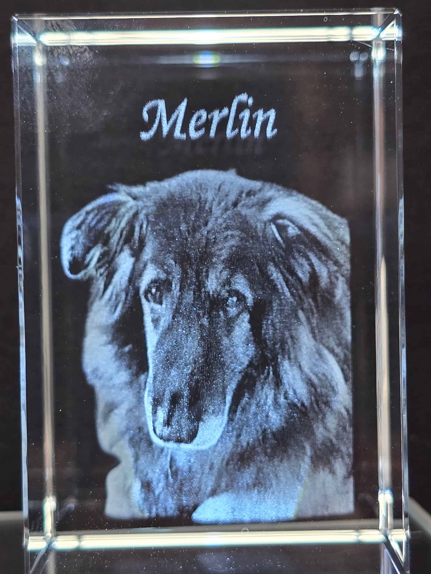 Laser Engraved Crystal Block