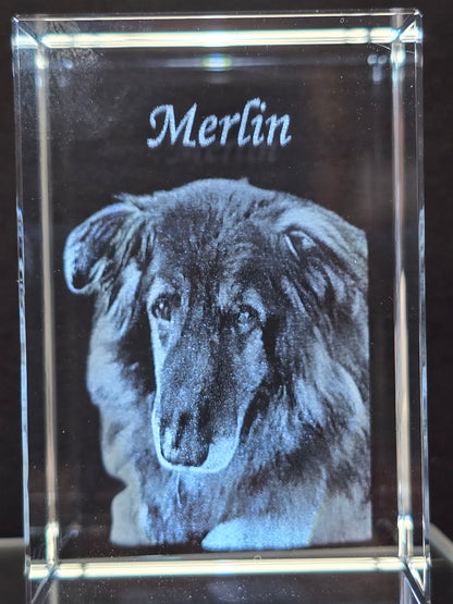 Laser Engraved Crystal Block