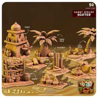 Terrain Essentials 050 - Desert Wilds: Sunny MIrage Scatter Set