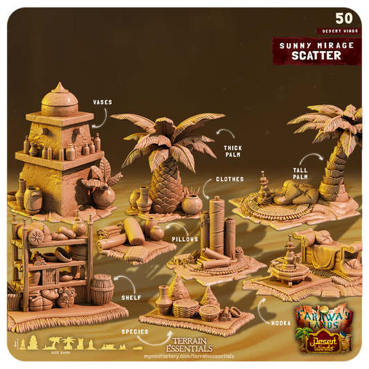 Terrain Essentials 050 - Desert Wilds: Sunny MIrage Scatter Set