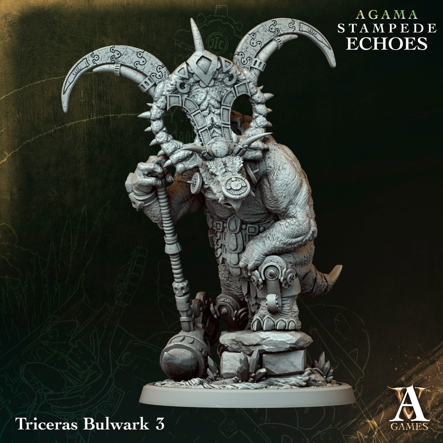 Archvillain Games - Agmar: Stampede Echoes - Triceras Bulwark