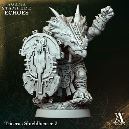 Archvillain Games - Agmar: Stampede Echoes - Triceras Shieldbearer