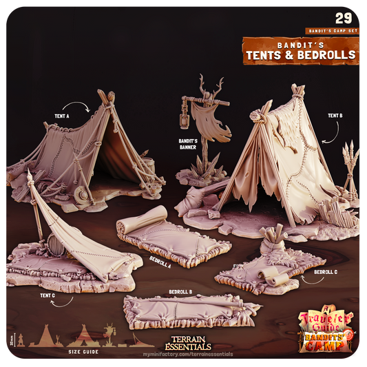 Terrain Essentials 029 - Bandits Camp: Tents and Bedrolls