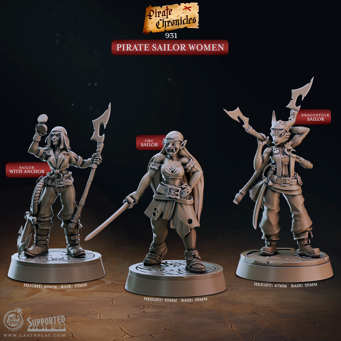 Cast 'n' Play 931: Pirate Sailor Women