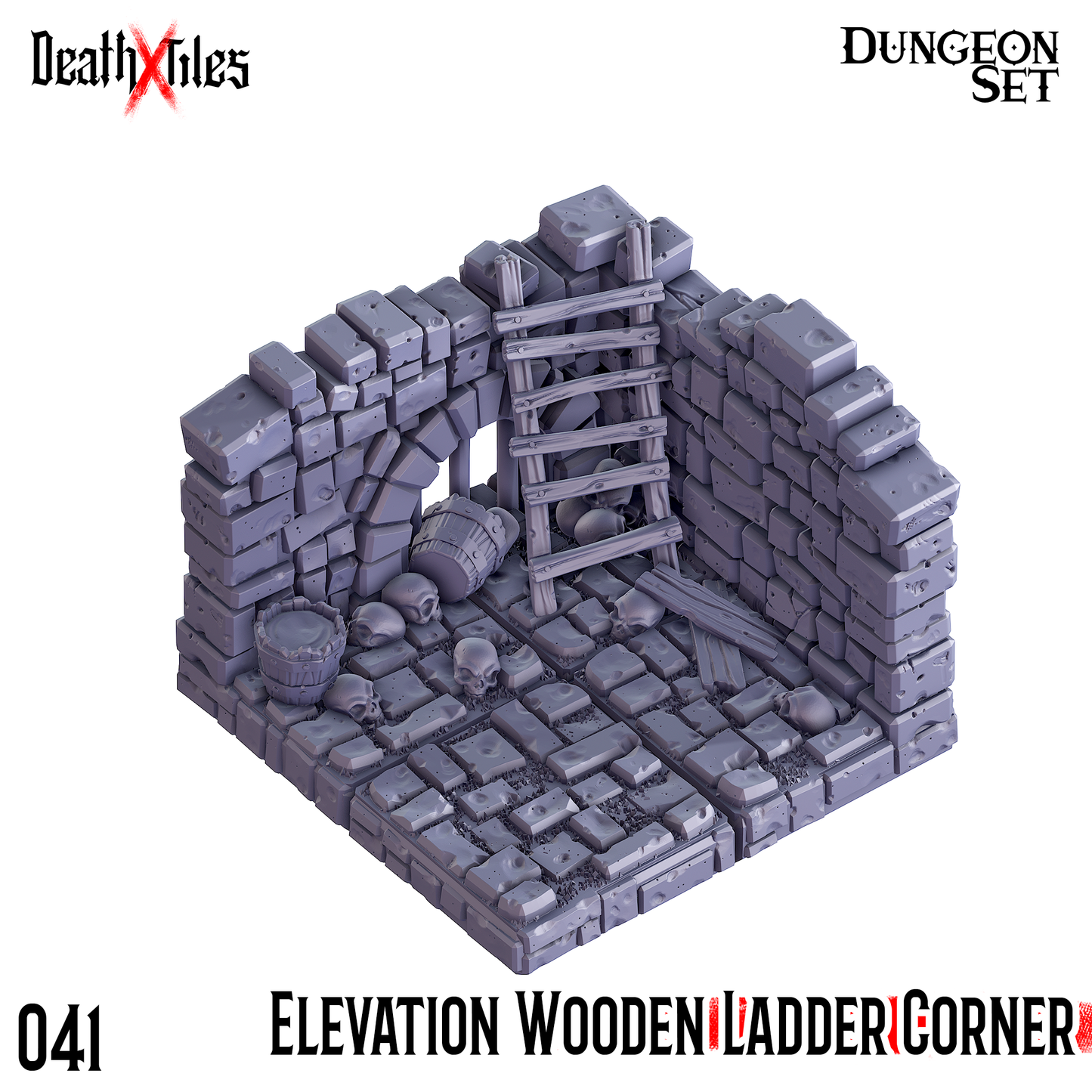 DeathXTiles - Dungeon Tile 041 Elevation Wooden Ladder Corner