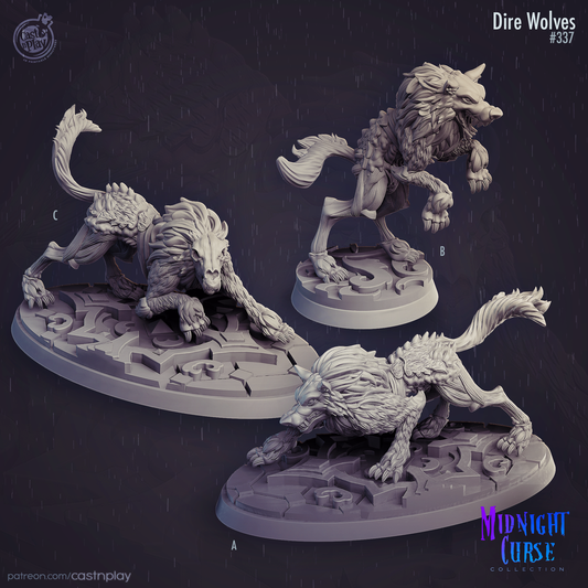 Cast 'n' Play 337: Dire Wolves-3D Print-Ashdown Gaming