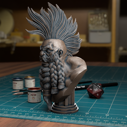 TytanTroll Miniatures: Mohawk Dwarf Bust-Bust-Ashdown Gaming