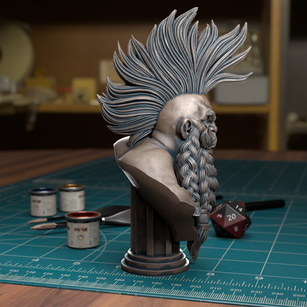 TytanTroll Miniatures: Mohawk Dwarf Bust-Bust-Ashdown Gaming