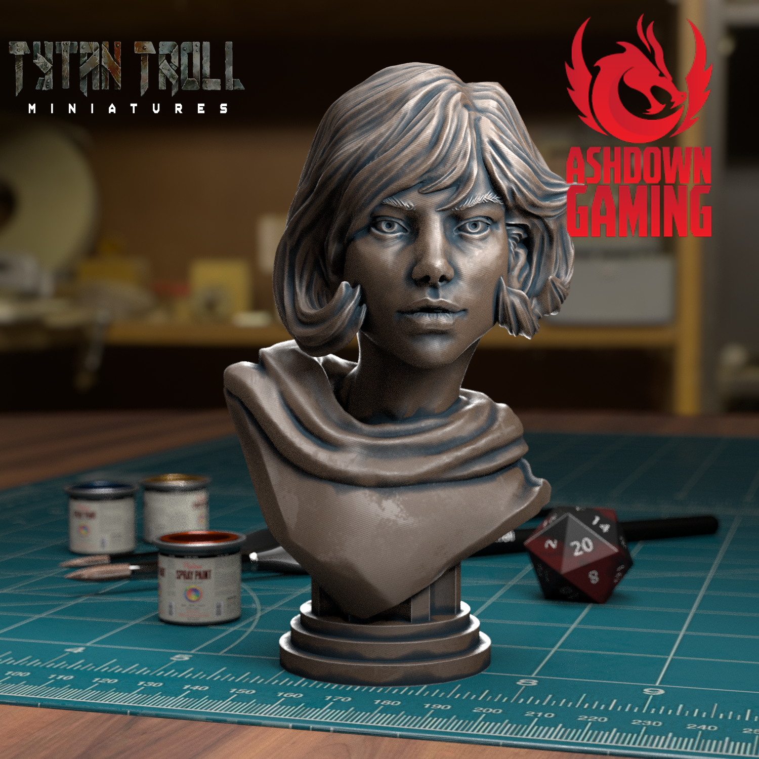 TytanTroll Miniatures: Pretty Girl Bust-Bust-Ashdown Gaming