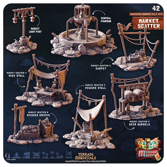 Terrain Essentials 042 - Mevieval Market: Market Scatter Pack