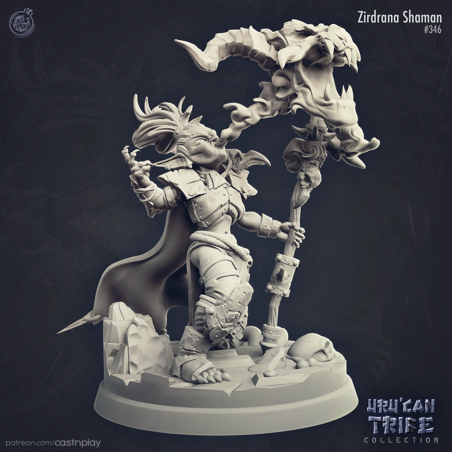 Cast 'n' Play 346: Zirdrana the Shaman-3D Print-Ashdown Gaming